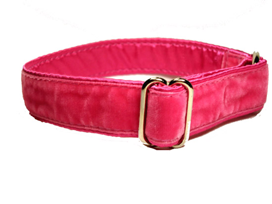Hot Pink Velvet Tag Collar, Crown Collars - Store